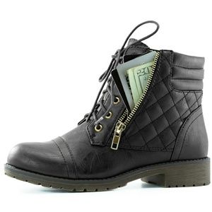 Women's Military Up Buckle Combat Boots Ankle High